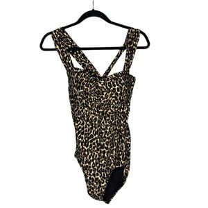 NWT Jantzen Glamour one-piece swimsuit in a leopard print size 10